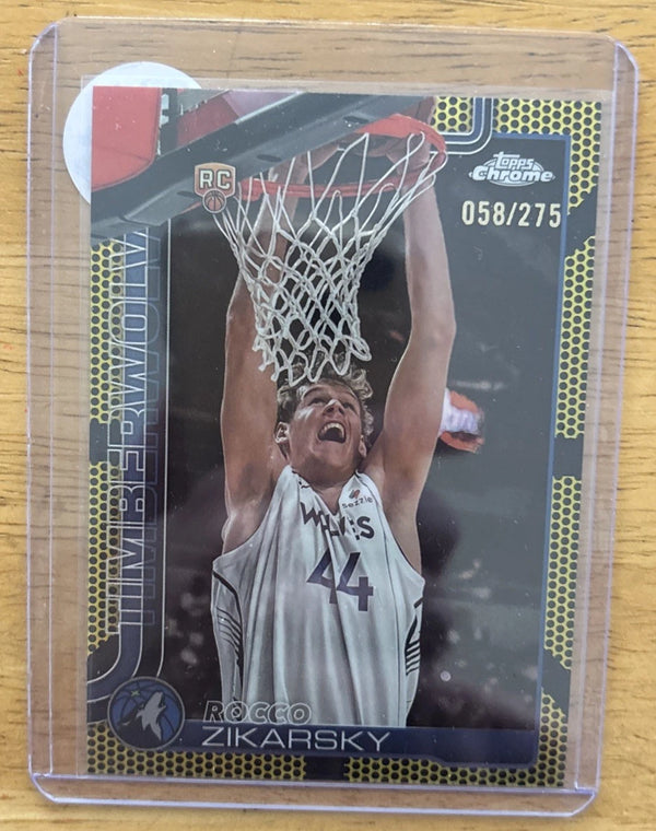 2025-26 Topps Chrome Rocco Zikarsky Aqua Basketball RC /199 Refractor #296