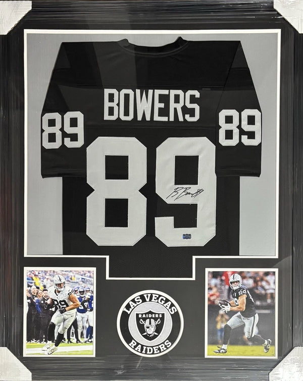Las Vegas Raiders Brock Bowers Signed Framed Black Jersey Radtke