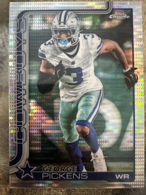 2025 Topps Chrome George Pickens Pulsar Refractor - Dallas Cowboys