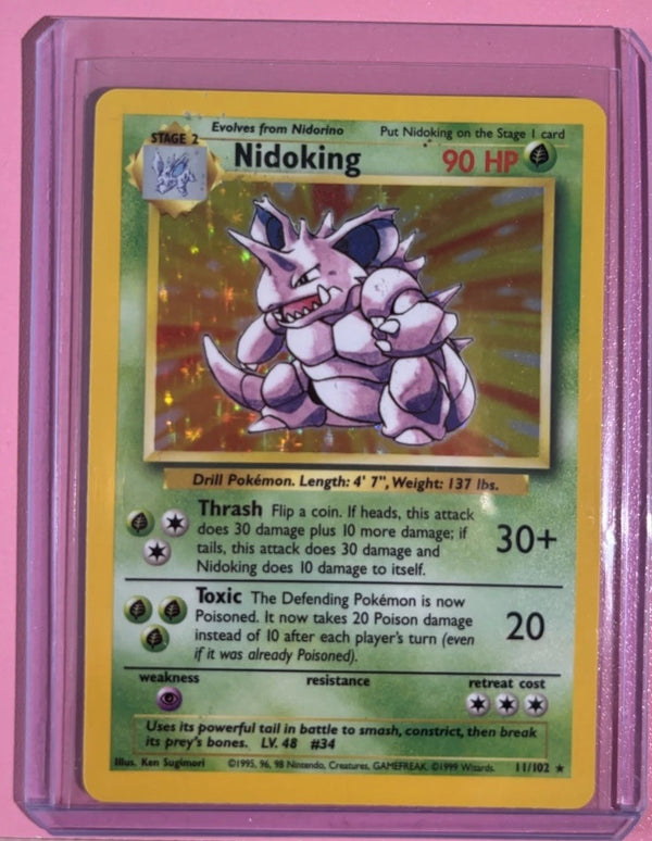 Nidoking - 1999 Pokemon Base Set Unlimited Holo #11/102 Vintage