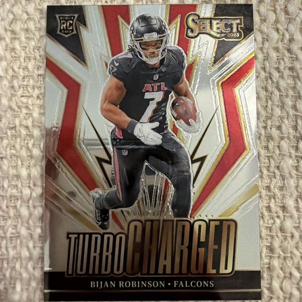 2023 Panini Select - Turbocharged Silver Prizm #TUR-BRO Bijan Robinson (RC)