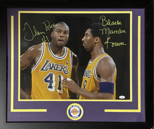 Los Angeles Lakers Glenn Rice Signed Framed Inscr 16x20 Photo Kobe JSA