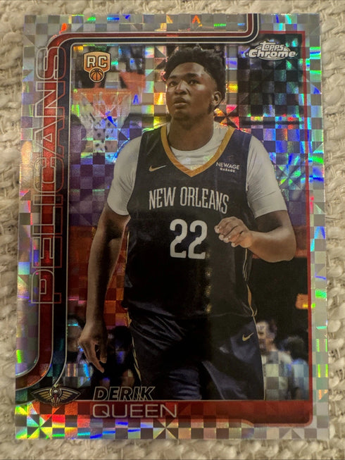 2025 Topps Chrome Basketball Derik Queen RC X-Fractor Card #263