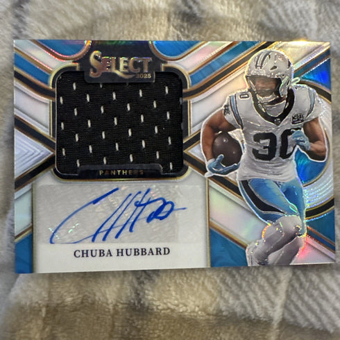 2025 Select Chuba Hubbard Jumbo Signature Swatches Silver Prizm /199 Panthers