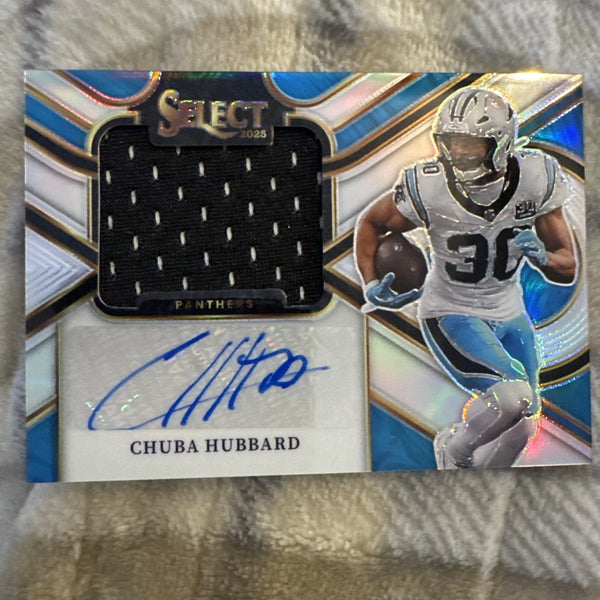 2025 Select Chuba Hubbard Jumbo Signature Swatches Silver Prizm /199 Panthers