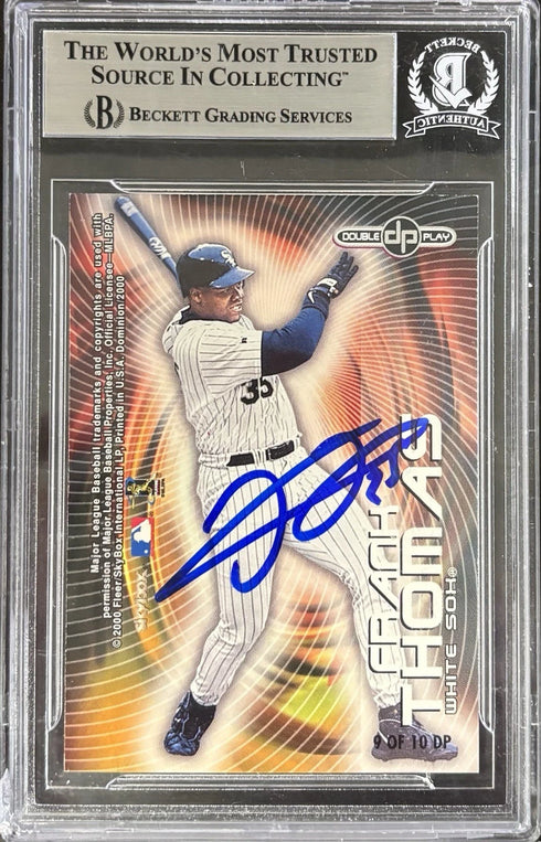 2000 Skybox Dominion Double Play Sammy Sosa Frank Thomas Dual Auto Bgs Authentic