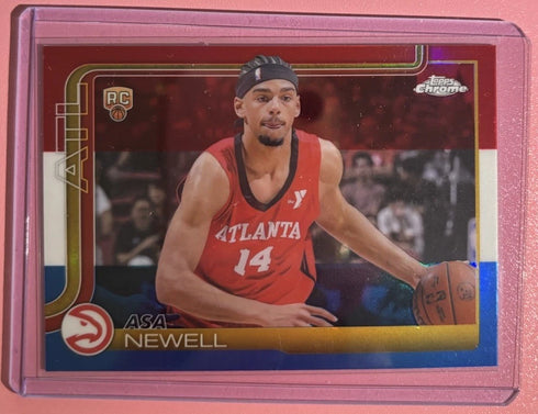 Asa Newell 2025-26 Topps Chrome Basketball #273 Base Red White & Blue RC