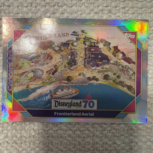 Frontierland Aerial 2025 Topps Disneyland 70th Concept Art Silver #132
