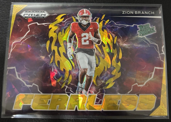 2025 Panini Prizm Draft Picks - Fearless Zion Branch Gold Ice Prizm (RC) Georgia