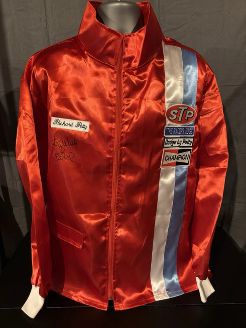 Richard Petty Autographed STP Red Satin Racing Jacket Radtke Sports COA