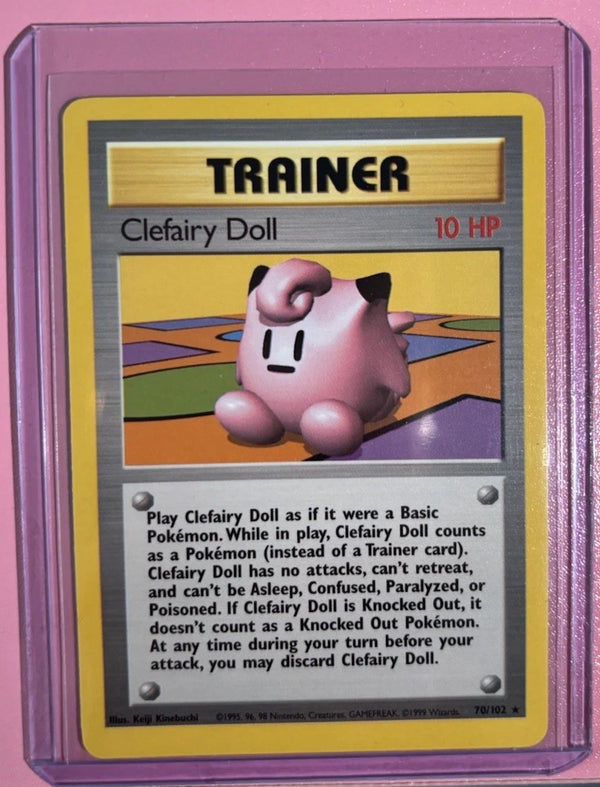 Pokemon Clefairy Doll 070/102 Base Set Trainer Rare Wizards TCG Regular
