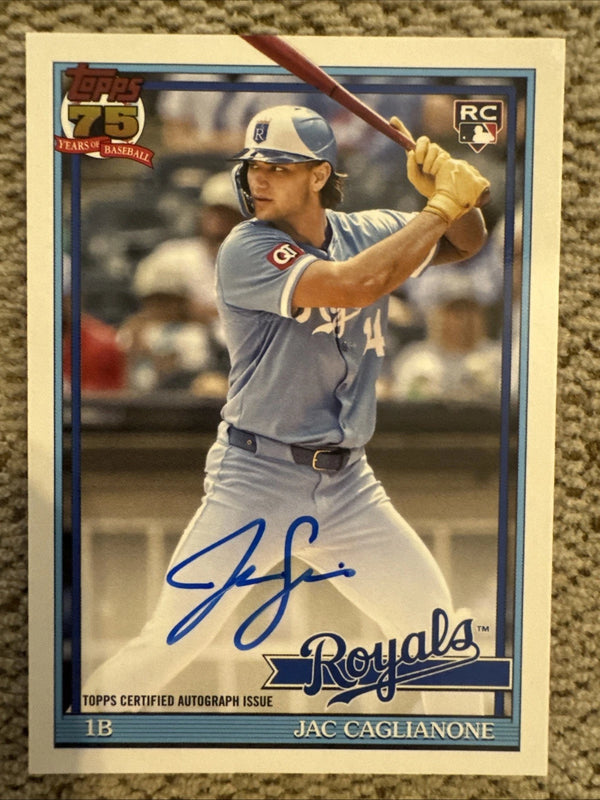 Topps 2025 Bowman Jac Caglianone Rookie Autograph Kansas City Royals Baseball