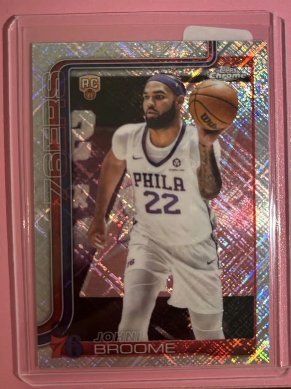 Topps Chrome X-Fractor Johni Broome Rookie #285 2025-26 76ers Basketball