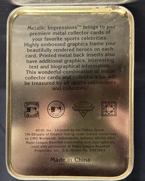 Lou Gehrig Cal Ripken Jr 1996 Metallic Impressions 5 Card Metal Set