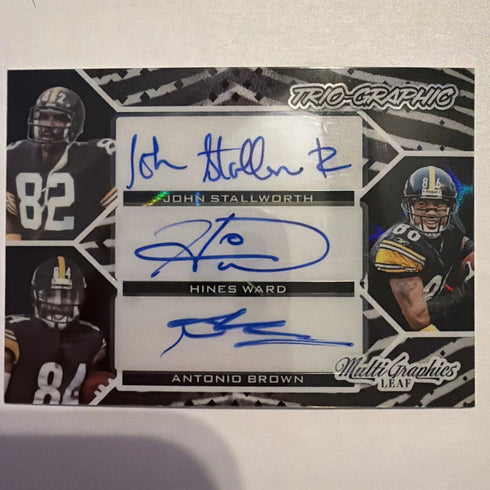 2024 Leaf Trio Auto John Stallworth Hines Ward Antonio Brown /4 Steelers #MTG-29