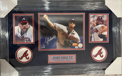 Atlanta Braves John Smoltz Signed Framed 8x10 Photo With COA
