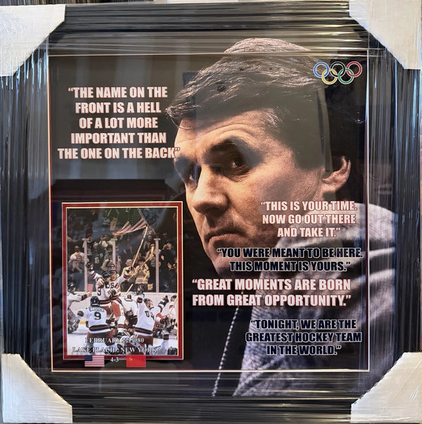 USA Ice Hockey Herb Brooks Framed Photograph