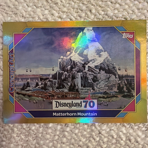 2025 Topps Disneyland 70th Anniversary Matterhorn Mountain #136 Gold Foil /50