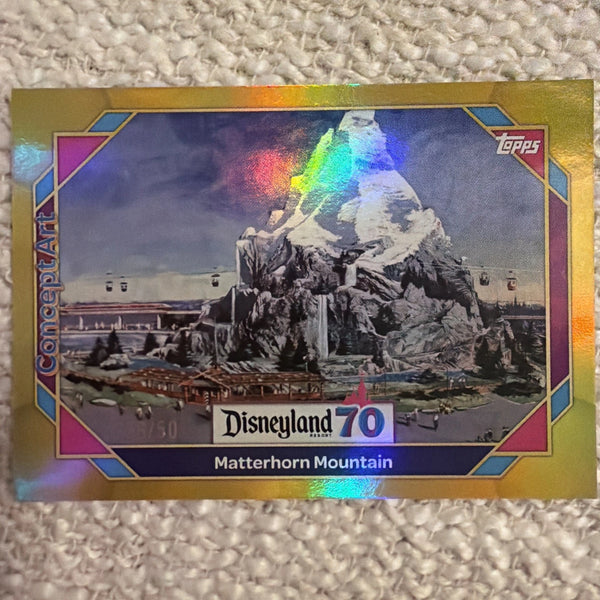 2025 Topps Disneyland 70th Anniversary Matterhorn Mountain #136 Gold Foil /50