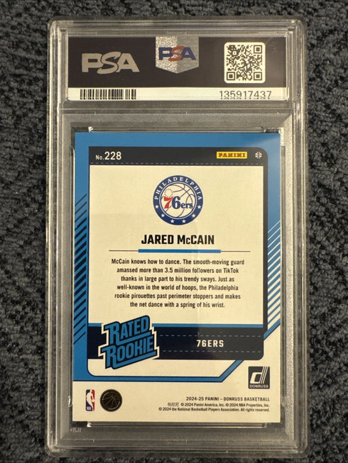 2024-25 Panini Donruss - Rated Rookie Jared McCain #228 (RC) PSA 10