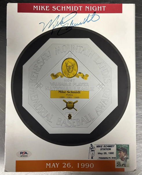 Philadelphia Phillies Mike Schmidt Signed Mike Schmidt Night Program PSA/DNA