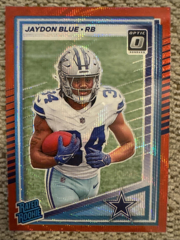 2025 Donruss #308 Jaydon Blue Optic Rated Rookies Preview Red Wave