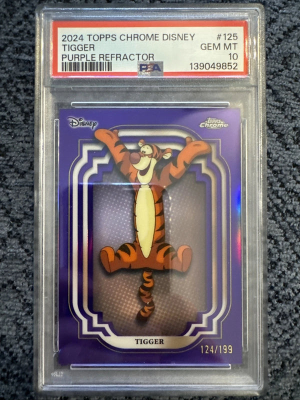 2024 Topps Chrome Disney Tigger #125 Purple Holo Refractor /199 PSA 10
