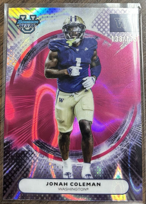 2025 Bowman's Best University - Jonah Coleman #55 Pink Lava Refractor /175 (RC)