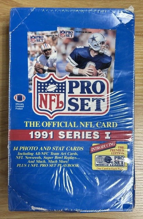 1991 Pro Set Football Factory Sealed Series 1 Wax Box - 36 Packs