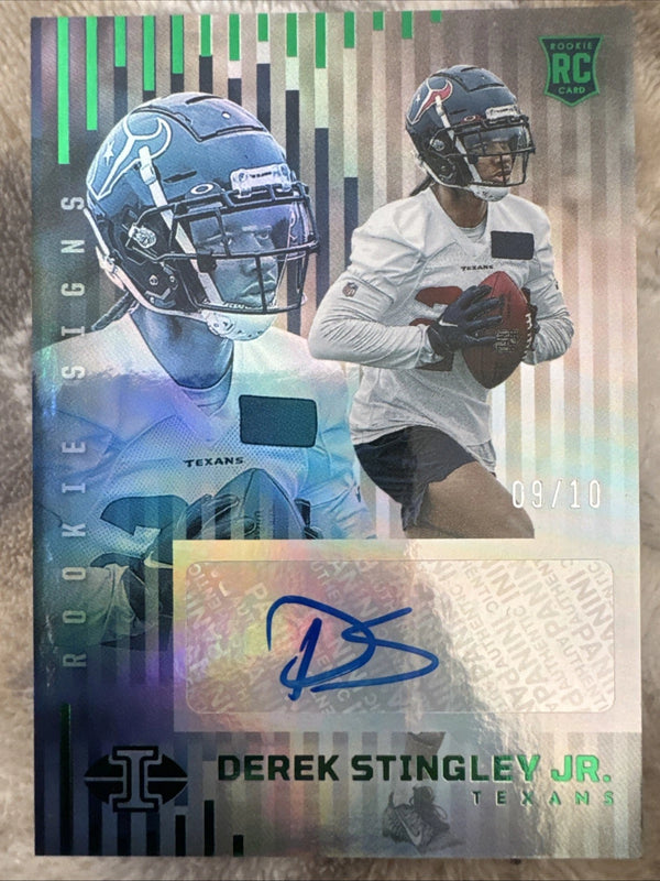 2022 Panini Illusions - Rookie Signs Derek Stingley Jr. #RS-DS Green /10 (AU,...