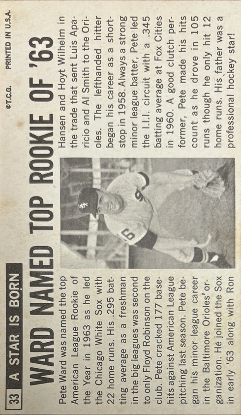 1964 Topps Oversized Pete Ward Chicago White Sox #33