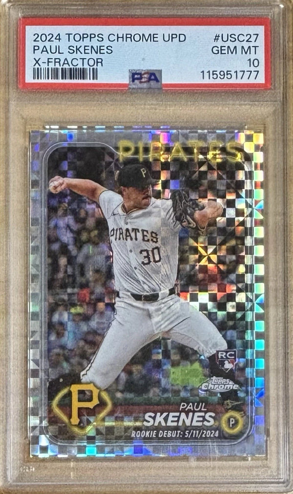 2024 Topps Chrome Upd Paul Skenes X-Fractor Rookie PSA 10