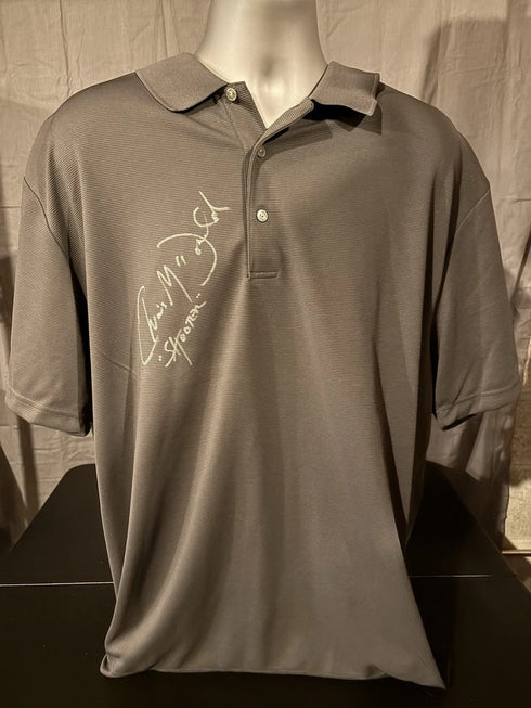 Christopher McDonald “Shooter” Signed Gray Polo SWAU COA