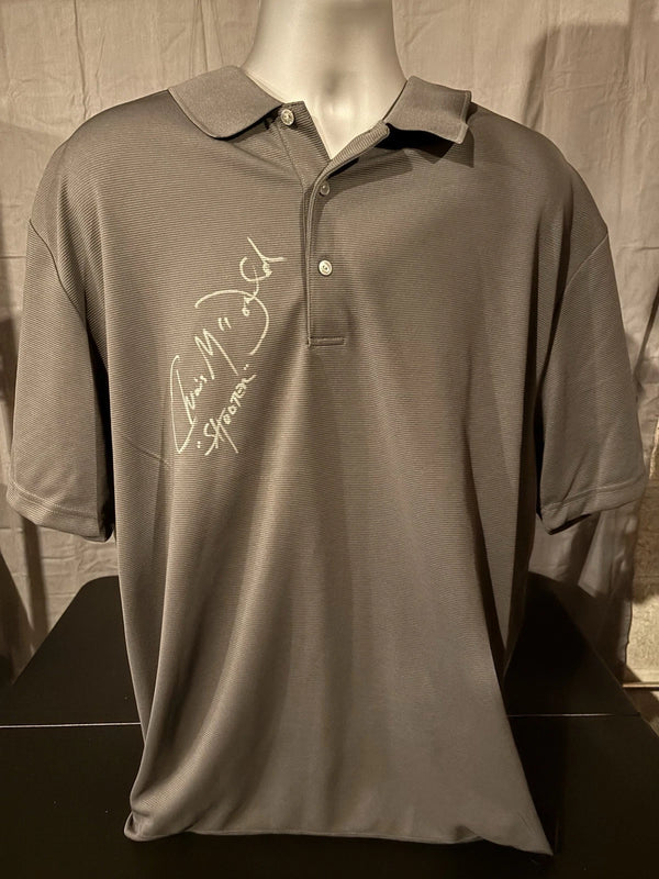 Christopher McDonald “Shooter” Signed Gray Polo SWAU COA