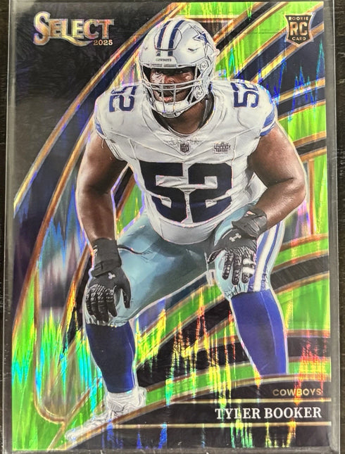 2025 Panini Select - Club Level Tyler Booker Neon Green Shock Prizm /699 Cowboys