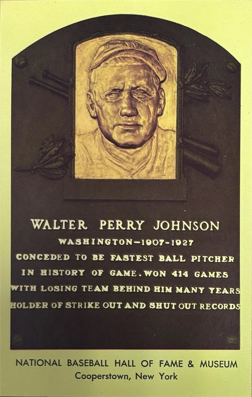 Walter Johnson MLB Hall Of Fame Gold Postcard