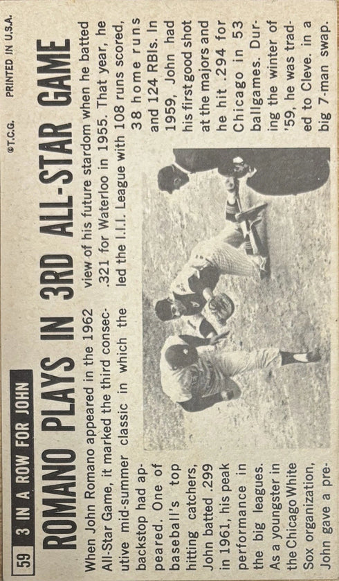 1964 Topps Oversized John Romano Cleveland Indians #59