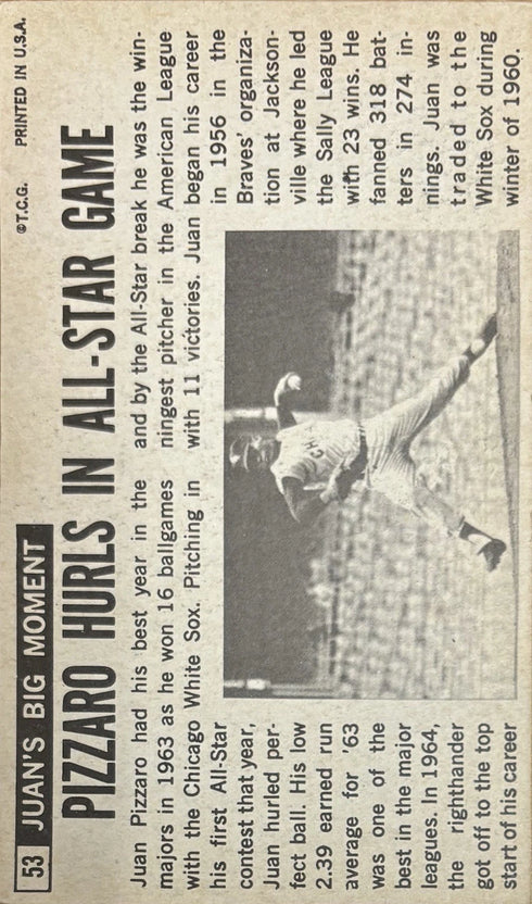 1964 Topps Oversized Juan Pizarro Chicago White Sox #53