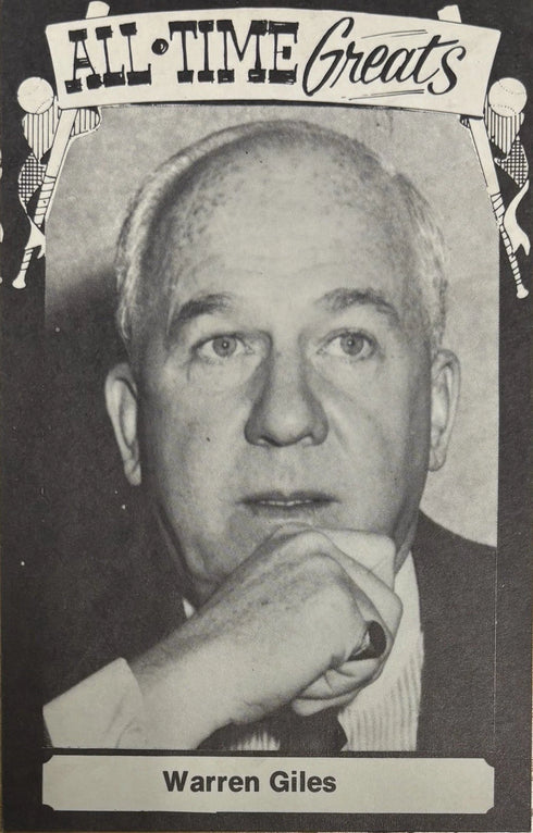 Warren Giles 1973 TCMA All Time Greats Postcard