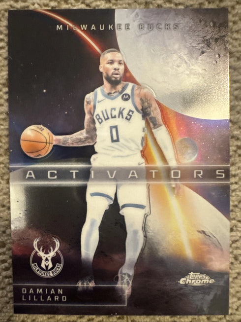 2025 Topps Chrome Damian Lillard AC-9 Bucks SP Activators