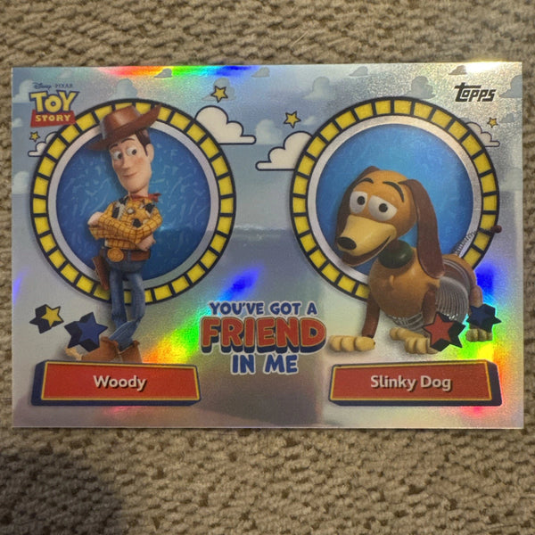 2025 Topps Toy Story 30 Years Woody And Slinky Dog Friend in Me #YGF-6