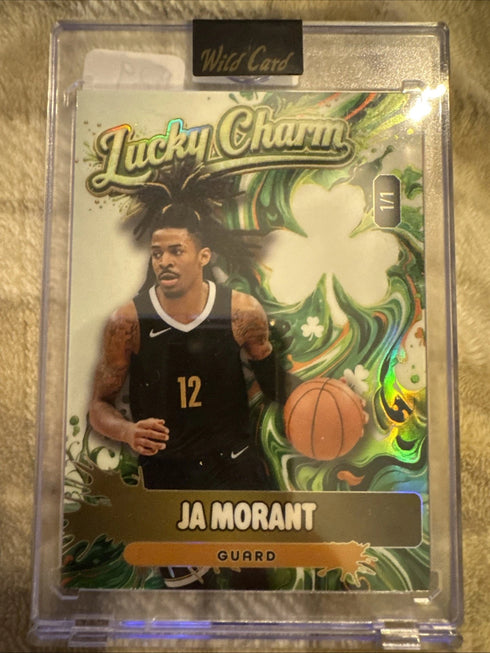 2026 Wild Card Lucky Charm Ja Morant 1 of 1 Gizzlies Basketball 3 Leaf Clover