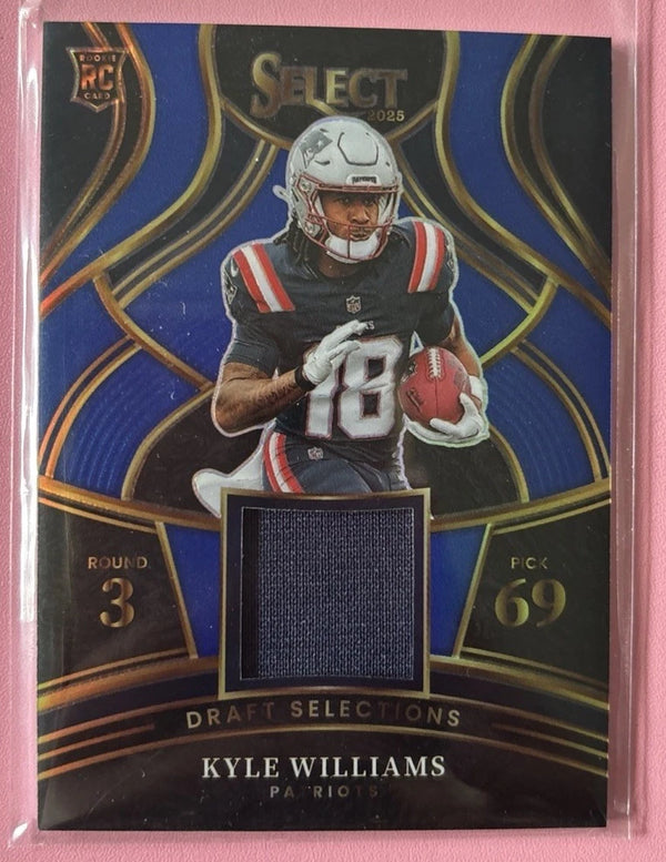 2025 Panini Select Kyle Williams Draft Selections Patch Blue #DSM-KWS Patriots
