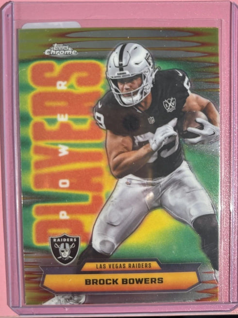 Brock Bowers 2025 NFL Topps Chrome Football Power Players Refractor Raiders🔥