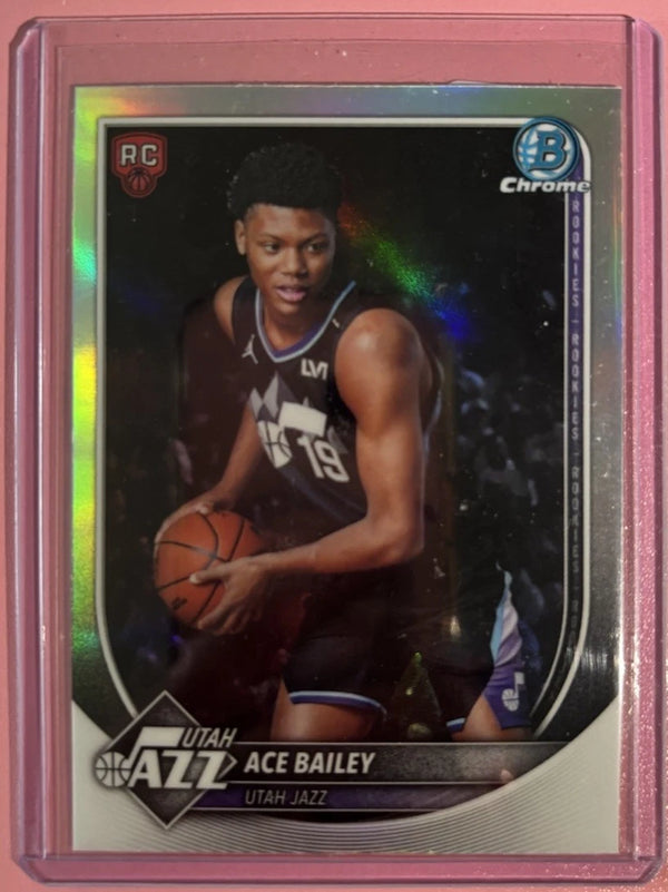 2025 Bowman Basketball Ace Bailey Refractor Red Rc Logo