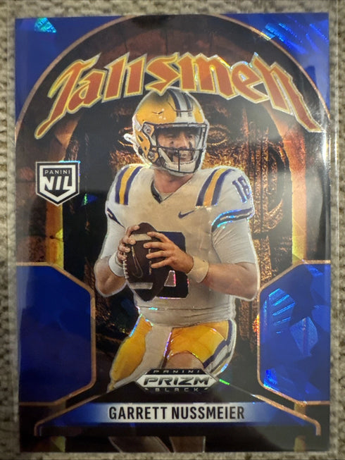 Garrett Nussmeier 2025 Panini Prizm Black #23 Blue Ice Tallsmen /125 LSU