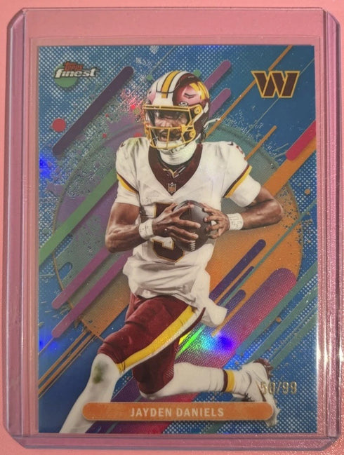 2025 Topps Finest Jayden Daniels Rare Refractor /99 Commanders #250 SP