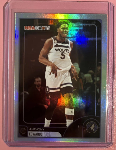 Anthony Edwards 2025-26 Topps NBA Hoops Rainbow Foil Minnesota Timberwolves #195