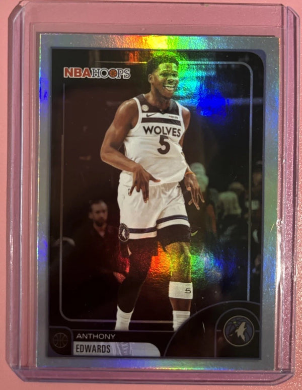 Anthony Edwards 2025-26 Topps NBA Hoops Rainbow Foil Minnesota Timberwolves #195