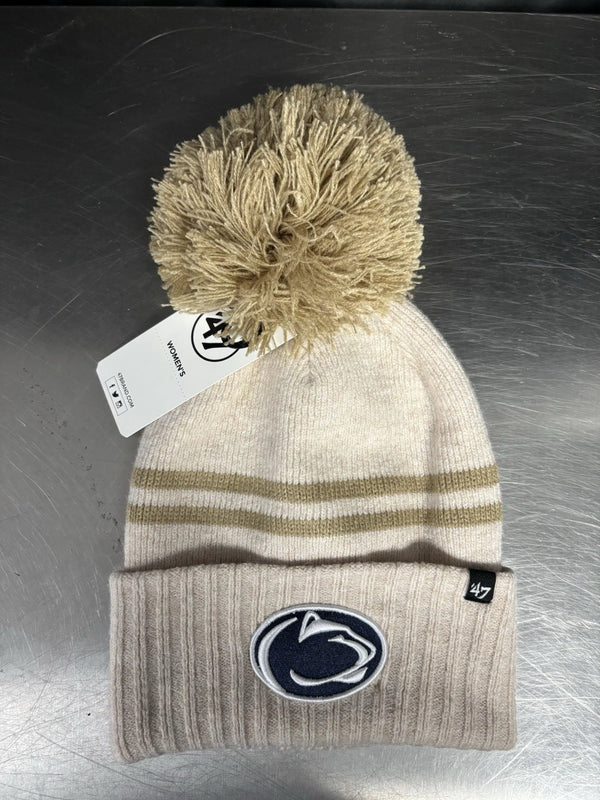 ‘47 NCAA Penn State Nittany Lions Women’s Latte Tan Knit Pom Beanie